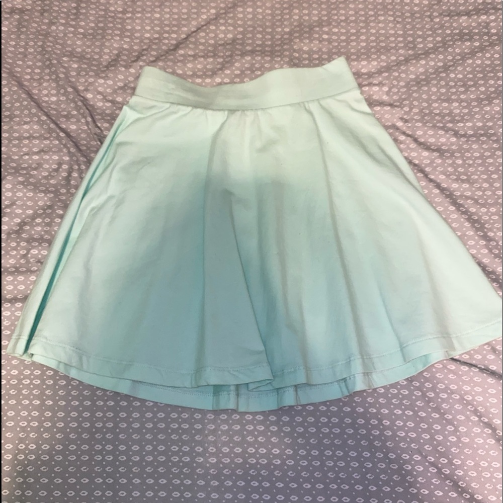 Mint green mini skirt